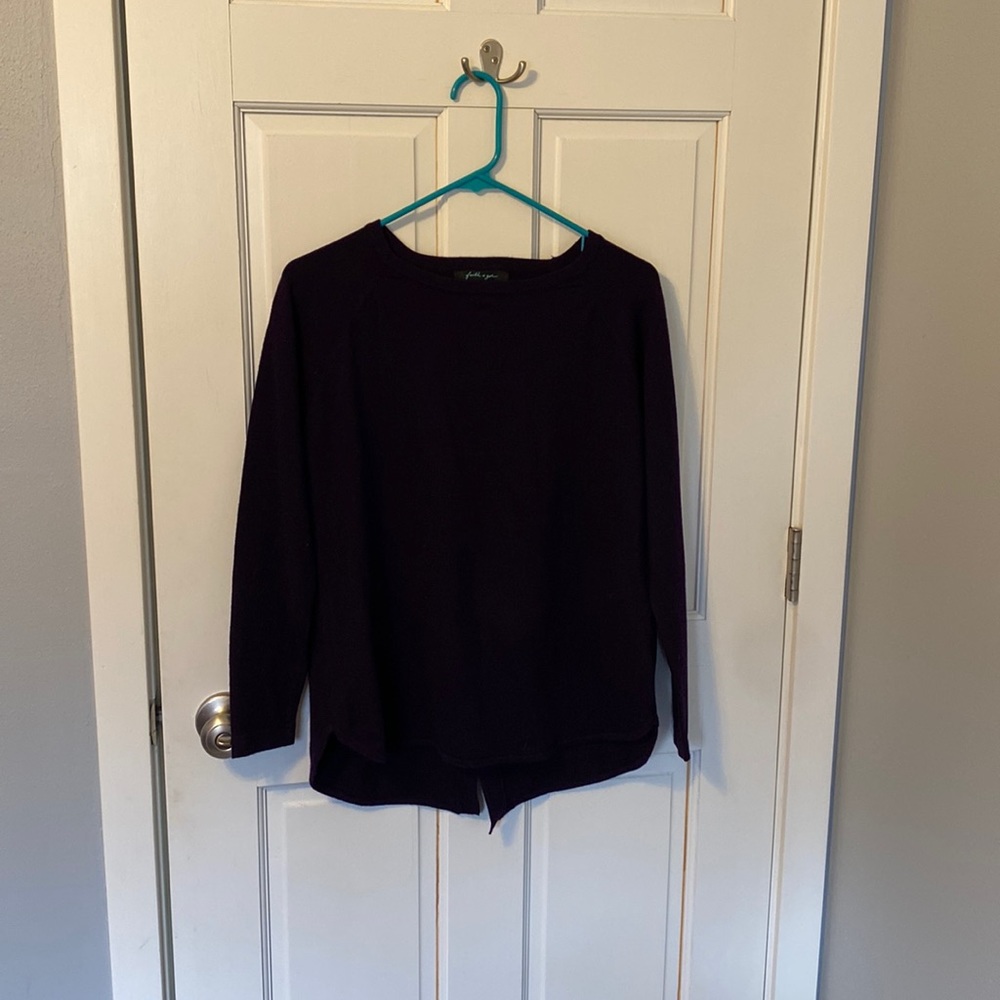 Faith + Zoe purple sweater with button detailing